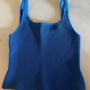 Aritzia Babaton Sculpt Knit Squareneck Tank - Sapphire Blue